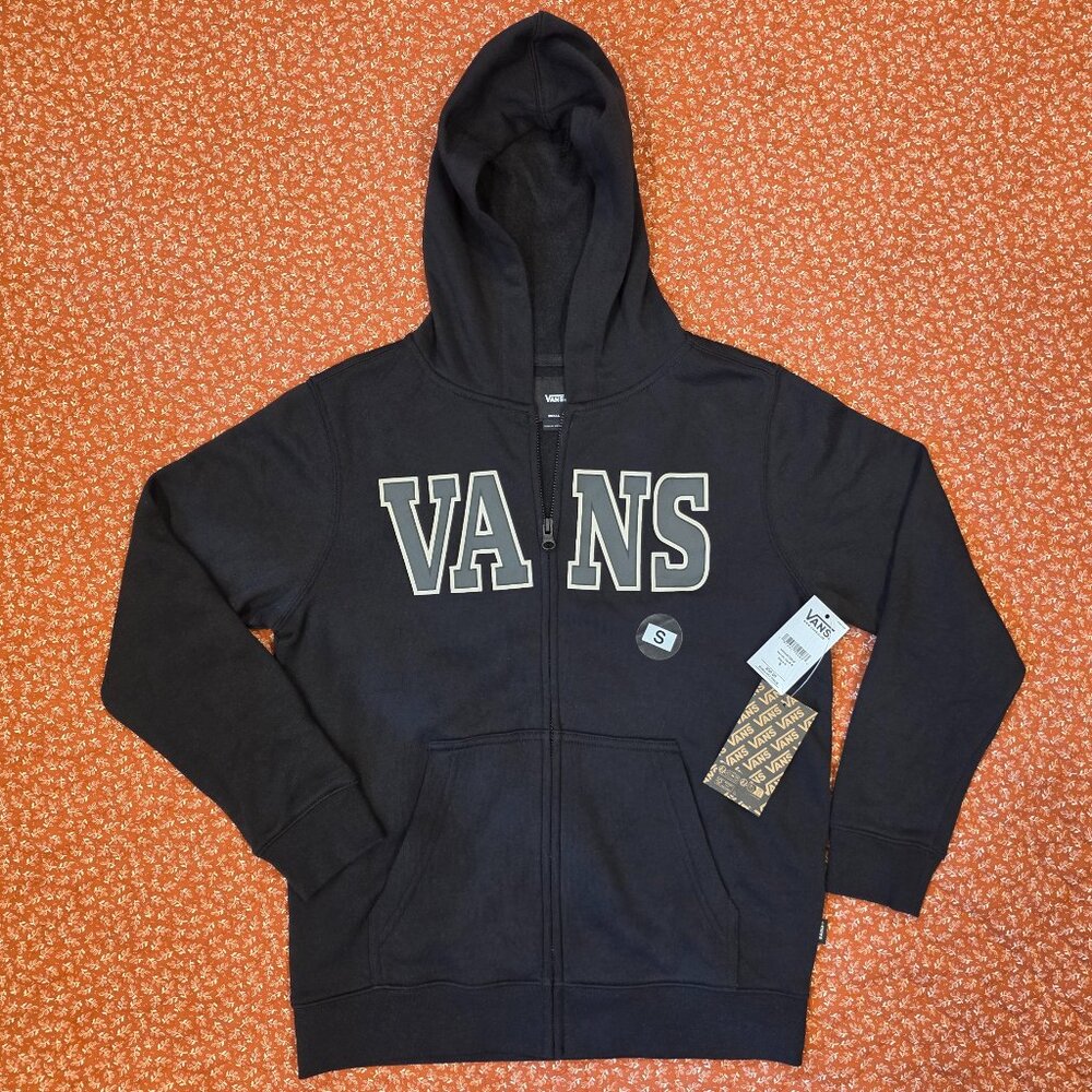 Vans Youth Small Black Varcity Zip Up Hoodie Green VN000ET2BLK